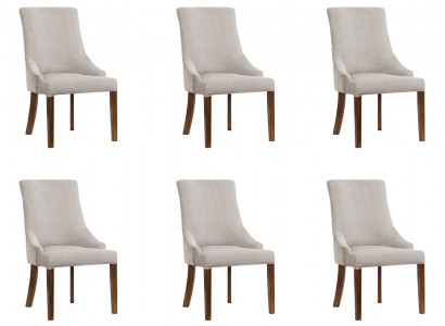 6x Designer Polster Stuhl Set Garnitur Stühle Komplett Lehn Sitz Lounge Club Neu